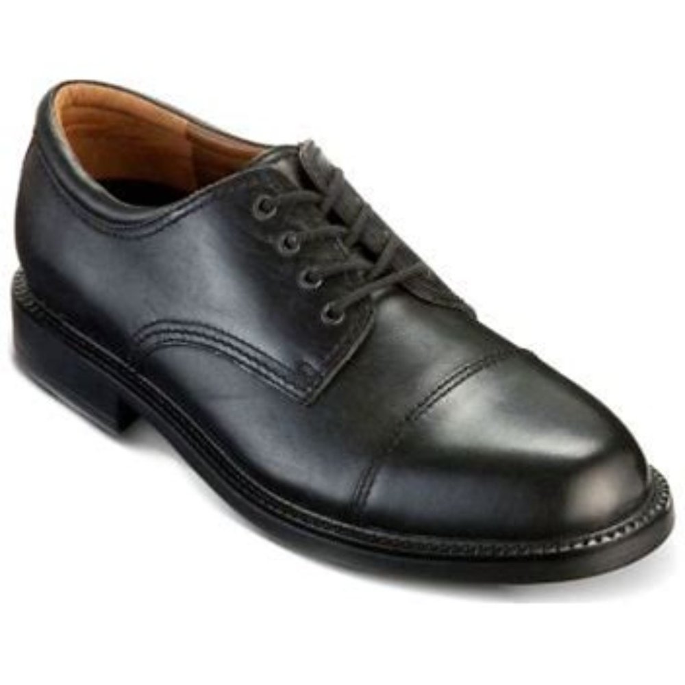 Dockers Black Leather Cap-Toe Derby Shoes